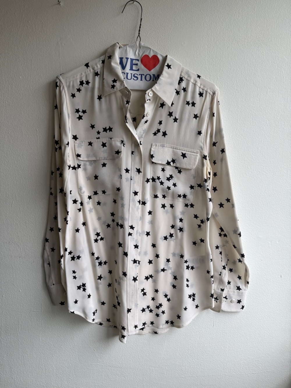 Equipment Silk Cream Star-Print Button-Up Shirt